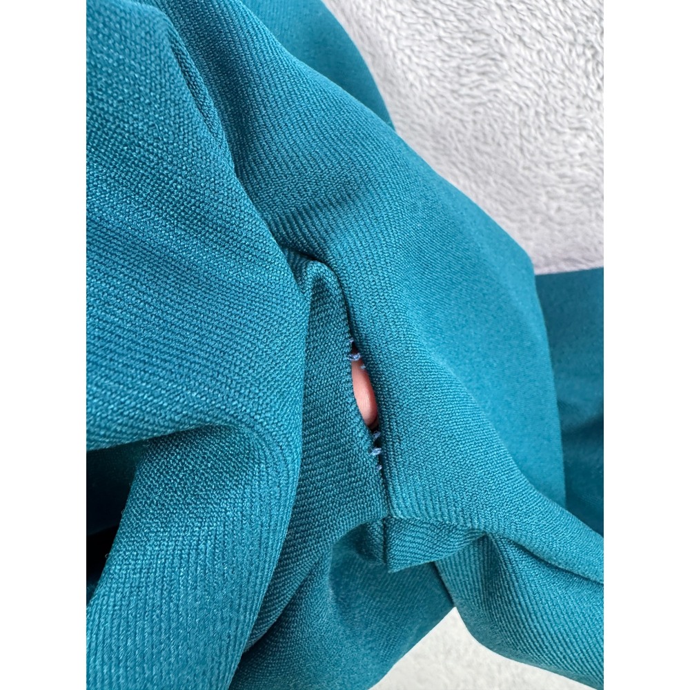 Vintage 70s Levi's 27x30 Sta-Prest Teal High Waist Wide Leg Flare Pants Trousers - Picture 10 of 10